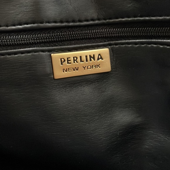 Vintage Perlina leather bowler style handbag with dust bag - Picture 7 of 10